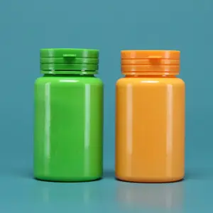 Bouteille de capsules de poudre de pilule de soins de santé en plastique avec couvercle à déchirer vente en gros