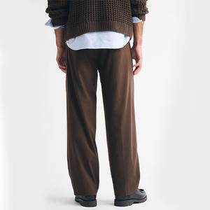 Pantalones Chinos Anchos Plisados Marrones Personalizados para Hombre, Ropa Casual Diaria para el Trabajo y la Ciudad - Product Image 4