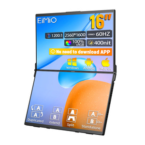 Eimio 16" 2.5K Double écran d'affichage <span class=keywords><strong>pour</strong></span> ordinateur portable IPS pliable empilable double portable, le <span class=keywords><strong>meilleur</strong></span> moniteur portable <span class=keywords><strong>pour</strong></span> <span class=keywords><strong>MacBook</strong></span> <span class=keywords><strong>Pro</strong></span> - Product Image 1