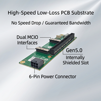 Adaptor Dual MCIO 8i ke PCIe 5.0 X16 Gen5 Cetakan Pribadi Buatan Cina