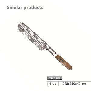 Хит продаж, профессиональная корзина <span class=keywords><strong>для</strong></span> гриля, сетка, деревянная ручка, металлический инструмент <span class=keywords><strong>для</strong></span> гриля, инструмент <span class=keywords><strong>для</strong></span> барбекю - Product Image 3