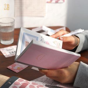 Kit de fournitures de <span class=keywords><strong>scrapbooking</strong></span> esthétique vintage, fournitures de journalisation rose, cordon de fixation, matériel de collage, cadeau pour jeune femme, carnet à grille A6 - Product Image 4