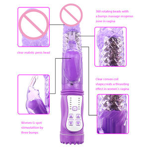 360 gradi di rotazione di Dildo artificiale grandi vibratori gelatina testa di rotazione coniglio vibratore per le donne - Product Image 2