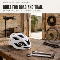 Casque de vélo KMS-HO109 pour adultes, cyclisme sur route et VTT, 205g, In-Mold, 19 aérations, rembourrage lavable, système de réglage par molette, unisexe