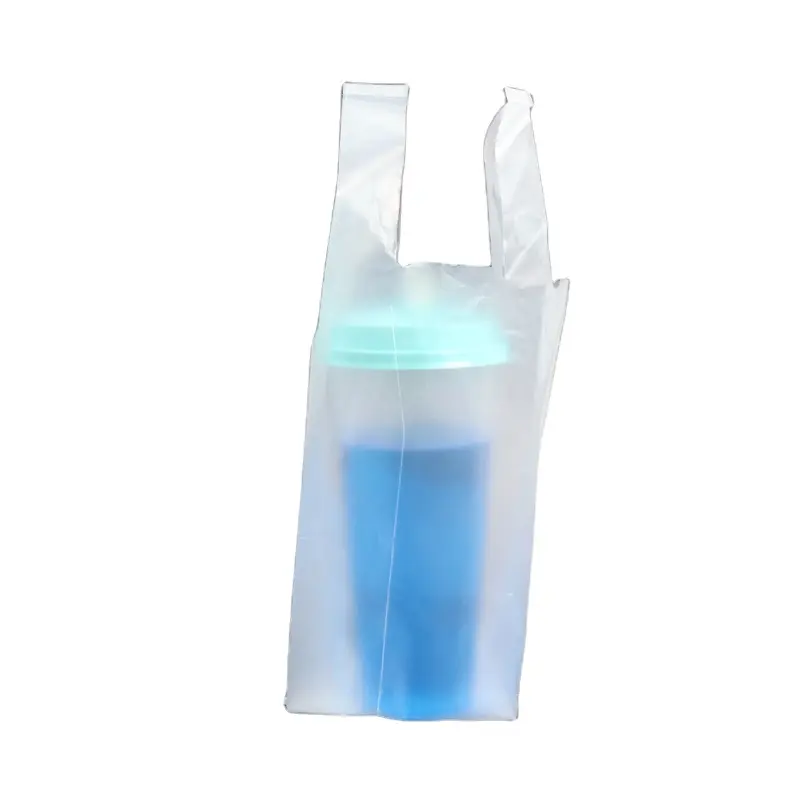 Bolsa de embalaje de plástico transparente con logotipo personalizado, chaleco Biodegradable, bolsas para beber bebidas, camiseta
