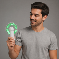 Ventilatore Portatile Mini Personalizzato con Stampa Digitale, Display LED in Plastica, Logo per Matrimoni, Concerti, Feste, Ventilatore Pubblicitario Luminoso
