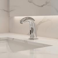Robinet de salle de bain sans contact à capteur automatique chromé avec robinet de salle de bain mains libres à alimentation enfichable, liste Cupc