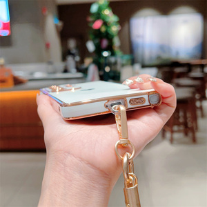 TPU souple de placage de fille de luxe <span class=keywords><strong>avec</strong></span> étui arrière de lanière pour <span class=keywords><strong>Samsung</strong></span> Galaxy S25 S24 S23 S22 <span class=keywords><strong>S21</strong></span> Ultra + S20 FE couverture de motif d'amour - Product Image 6