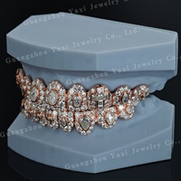 Grillz personnalisés en argent 925, or 9K, 10K, 14K, 18K, coupe ovale VVS, style Hip Hop, certifiés par un tiers, pour dents supérieures et inférieures, 4, 6, 8, 10, 12 pièces