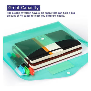 Pochettes en plastique transparentes personnalisables avec logo pour documents, lettres, maison, bureau, avec pochette pour étiquette - Product Image 4