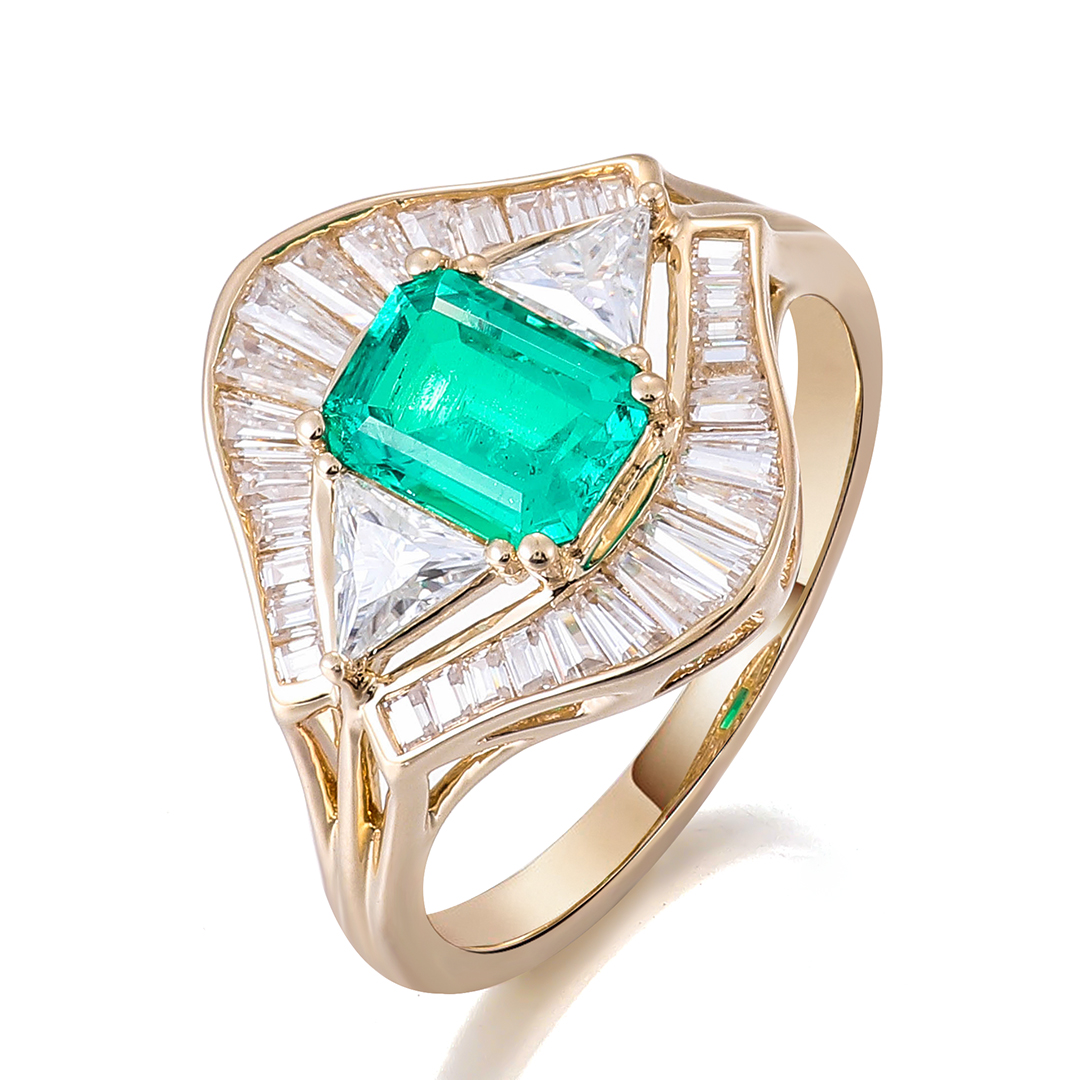 925 yellow Plated gold  lab gemstone ring
