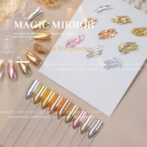 Polvo Mágico para Uñas Efecto Espejo Rosa Dorado Marrón, Pigmento Cromado Acrílico PET para Frotar en Esmalte de Gel, Salón de Uñas y Arte de Uñas - Product Image 2