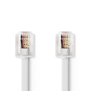 Câble de télécommunication RJ11 mâle vers RJ11 mâle 10m blanc - Product Image 1