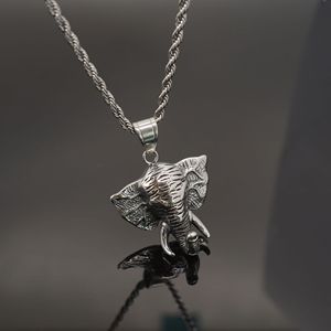 Collier Pendentif <span class=keywords><strong>Dent</strong></span> d'Éléphant Bijoux Ethniques <span class=keywords><strong>Argent</strong></span> Noir Colliers Éléphant - Product Image 3