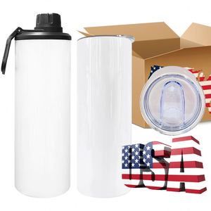 Vaso Recto Blanco de 20oz para Sublimación, Botella de Agua Deportiva, Taza de Viaje para Café y Agua con Tapa Deportiva, Envío desde Almacén en EE. UU. - Product Image 4
