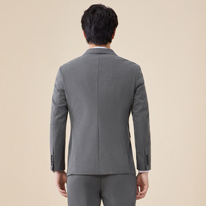 Groom Suit Men Double Breasted Gray Formal Wedding Wear Vest Set Polyester Worsteds - Product Image 3