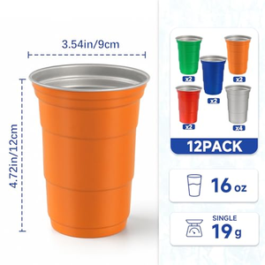 Gobelet jetable en aluminium pour boissons froides, réutilisable, pour café glacé, jus, boissons gazeuses, vente en gros - Product Image 2