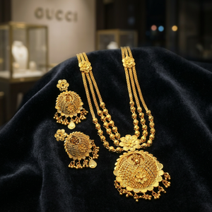 Wholesale 14K 18K 24K Micron Gold Filled Forming Long Necklaces Set Fashion Necklaces Traditional Floral Design Long Jewelry Set - Product Image 5