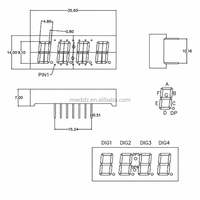 Ultra Bright 0.36 Inch 4 Digits Red 7 Segment Led Display Digital Tube 7 Pins 3467s for Diy Electronics Arduino Project