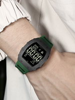 Montre sport électronique carrée TOMI T230 au design simple, bracelet en cuir lumineux, affichage de la semaine, montre-bracelet en stock, montre numérique pour homme