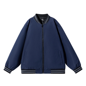 เสื้อแจ็คเก็ตลำลองผู้ชาย คอเบสบอล ฤดูใบไม้ร่วงฤดูหนาว สไตล์ฮ่องกง สวมใส่สบาย ระบายอากาศได้ดี เสื้อโค้ทแฟชั่นวัยรุ่น ทรงหลวม ใหม่ - Product Image 5