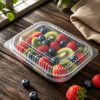 Barquette d'emballage rectangulaire personnalisée en PET transparent écologique pour fruits et légumes, boîte en plastique de qualité alimentaire