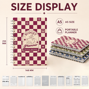 Carnet de budget A5 personnalisé en gros, non daté, à couverture rigide, avec spirale, pour la gestion des finances, suivi des dépenses et des dettes - Product Image 2