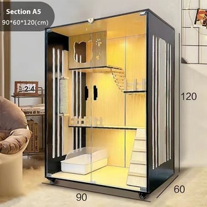 Villa pour chat en bois durable à deux ou trois étages, style dessin animé, armoire pour animaux <span class=keywords><strong>de</strong></span> compagnie, nid, château pour amis à fourrure, pour <span class=keywords><strong>le</strong></span> salon - Product Image 2