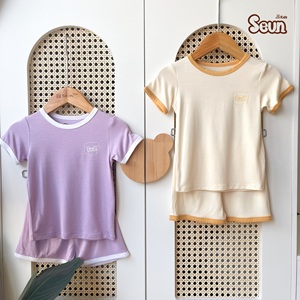 Conjunto de Pijama de Algodón para Bebé de Dos Piezas con Pantalones Cortos de Cintura Elástica, Suministro de Fábrica - Product Image 1