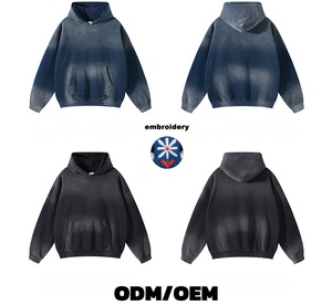 Мужское худи <span class=keywords><strong>2026</strong></span> Winter Plain Washed, 360 г, флис, хлопок, винтажный пуловер, однотонное, свободный крой, оверсайз, на заказ, комфортный стиль, уличная одежда - Product Image 1