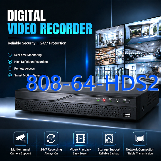 808-64-HDS2 64 Channel 4K NVR Recorder H.265 CCTV Security System 8 Bay HDD Storage Network Video IP Camera Remote Monitoring
