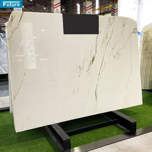 Luxury High Quality White Marble Big Porcelain Polished Glazed Natural White Marble Slab Floor Tile For Countertops Floor Wall