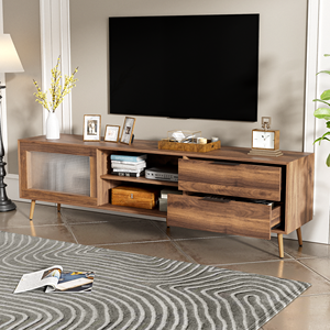 Moderne <span class=keywords><strong>tv</strong></span>-meubel met deuren, entertainmentcenter met 2 laden opbergkast, mediameubel voor de woonkamer - Product Image 2