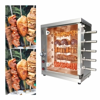Rôtissoire à Poulet Commerciale en Acier Inoxydable Grande Capacité, Gril Électrique et à Gaz pour Barbecue