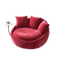 Canapé simple rotatif de luxe moderne Chaise longue Fauteuil inclinable de salon Chambre à coucher Mobilier confortable Rouge Design unique