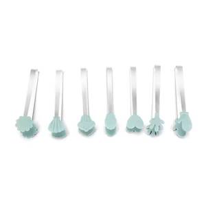 Stainless Steel Ice Cube Sugar Serving Tongs with Silicone Food Grill BBQ Clip for Party <b>Accessories</b> - Product Image 1