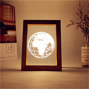 Marco de fotos acrílico luminoso, lámpara portátil de visión estereoscópica creativa 3D, regalo, control remoto colorido, producto extraño - Product Image 5