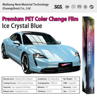 Vinilo para Envoltura de Autos Azul Cristal Metálico, Libre de Burbujas, Apto para Uso Interior y Exterior (Rollo)