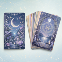 Cartes de Tarot Moon Seers Écologiques Personnalisées 78 Pages, Jeu d'Oracle avec Guide, Impression à Bords Dorés/Argentés, Emballage pour l'Énergie