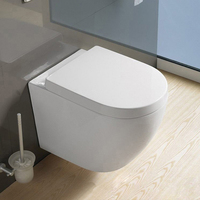 Siège de toilette mural en céramique de style moderne avec sortie dissimulée Conception de piège en P monobloc pour une utilisation dans la salle de bain Vente en gros