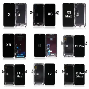 อะไหล่หน้าจอ LCD ทัชสกรีนสำหรับ iPhone,จำนวน11ชิ้นสำหรับ XS XR XS Max 11 12 14 Pro Max 12 Mini Ecran