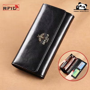 Кошелек женский длинный из натуральной кожи Panda Hospitality большой вместимости с интегрированным картхолдером, защитой RFID и от скимминга - Product Image 5
