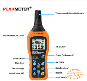 Stazione Meteorologica Digitale PEAKMETER PM6508 con Igrometro e <span class=keywords><strong>Termometro</strong></span>, Supporto OEM e ODM - Product Image 5