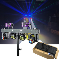 Barra de Luces LED Portátil de 30W con Cabeza Móvil y Control DMX512 Efecto Láser FX Mariposa Estroboscópico Par para Fiestas y Eventos de DJ con Bolsa Blanda
