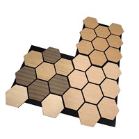 Décoration murale à absorption acoustique hexagonale en chêne naturel 100% panneaux acoustiques en feutre de polyester Mdf pour le bureau