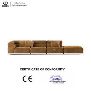 Nuevo Juego de Sofás de Terciopelo de Lujo con Diseño Italiano de Alta Gama <span class=keywords><strong>2026</strong></span> para Sala de Estar de Villa, Juego de Sofás Creativo - Product Image 6