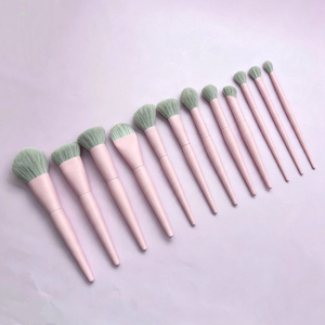 YRX 12-Piece Professional Makeup <b>Brush</b> Kit with Wooden Handle Synthetic Bristles Custom Logo & Colors-Eco-Friendly - Product Image 1
