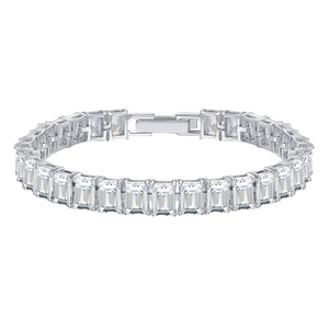 สร้อยข้อมือทองแดงสำหรับผู้หญิงกำไลข้อมือเงินลายคิวบิกเซอร์โคเนียสร้อยข้อมือเทนนิส - Product Image 1