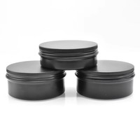 Runde Matte Schwarze Aluminiumdose 1oz 2oz 30g 50g 60g 80g 250g 200g 150g Recycelbar Logoaufdruck Schraubverschluss Kosmetik Augencreme Dose