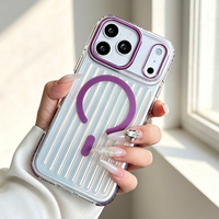 JOYPORODO B337 pour iPhone 18 17 Pro Max Coque de protection magnétique transparente antichoc ondulée
